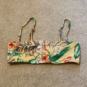 Rhythm Yellow Tropical Print Bikini Top